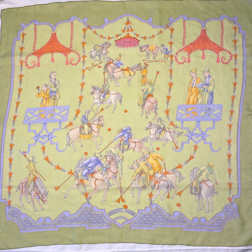 Hermés Polo Chinois Vintage Special Edition Silk Scarf